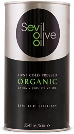 Organic Extra Virgin Sevil Olive Oil (Round Tin, 750ml, 25.4oz)