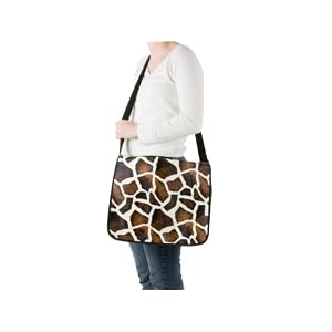 Wanted Messenger Bag Giraffe Brown Print on PVC