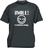 SMILE It Confuses People SMILEY FACE LOGO Men's tee Shirt in 12 colors Small thru 6XL