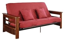 Serta Pinehurst Athens Full Futon Set with Pillows, Espresso/Burgundy