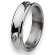 Concave Beveled Edge Polished Titanium Ring (6.0 mm) - Sizes 8.5-12