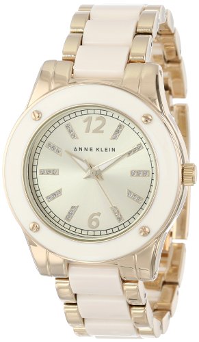 Anne Klein Women's 109180IVGB Gold-Tone and Ivory Plastic Bracelet Watch