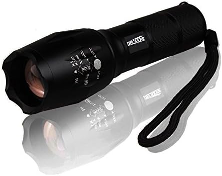 Decaker Tactical Flashlight, 800 Lumens High-Powered Tactical Flashlight with 5 modes &amp; zoom function.Military Grade