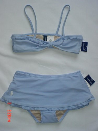 Buy Girls Ralph Lauren Corn Flower Blue Two Piece Swim Suit