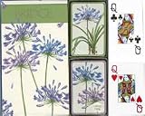 Large Print Playing Cards - Lavender Flowers - 2 Deck Set with Score Pad