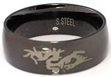 Blackline Dragon Design Stainless Steel Ring by BodyPUNKS (RBS-024)