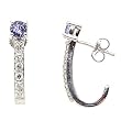 14K White Gold Tanzanite and Diamond Earrings