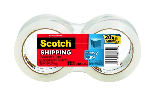 Scotch® Clear Packaging Tape 3501-2-W, 1.88 Inches x 54.6 Yards, 2-Pack