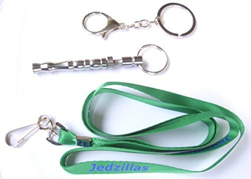 Jedzillas Puppy Products Long Range Adjustable Ultrasonic Training Whistle, Lanyard, Belt/Keyclip and Training Guide. Adjustable Ultrasonic Pitch for Long Range or Silent Use Suitable Indoors 7cm Long
