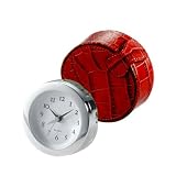 Crocodile Embossed Leather Travel Alarm Clock Crocodile Embossed Leather Travel Alarm Clock