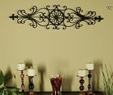 36" Tuscan Iron Pediment Swag Topper WALL GRILLE Grill w Fleur de lis Scrollwork