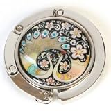 Alittlestyle Beautiful Handbag hook bag holder with velvet pouch. oriental gift. Peacock