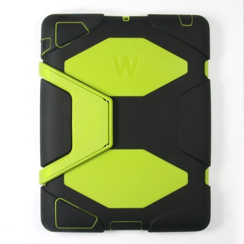 Amazon.com: New Hot Item Ipad 2/3/4 Case Winpartner Travellor Silicone Plastic Dual Protective Back Cover Kid Proof Extreme Duty Case Standing Case for Ipad,ipad 4,ipad 3,ipad 2 Rainproof Sandproof Dirtproof Shockproof- Multiple Color Options (Black/Green): Computers & Accessories