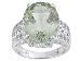 11.15CT PRASIOLITE WITH .54CTW BLUE TOPAZ STERLING SILVER RING