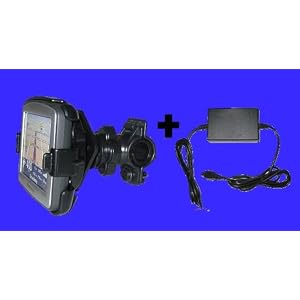 Motorcycle Mount with Custom Cradle & Hardwire Power Charger for TomTom One 125 130 130S 140 140S GPS