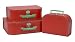 Euro Suitcases, 3 Set, Tomato Red, 10 Pack