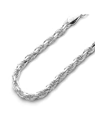 4mm Nickel Free Italian Sterling Silver Chain Necklaces Rope 080 Gauge Chain ( Available Length 16"~30")