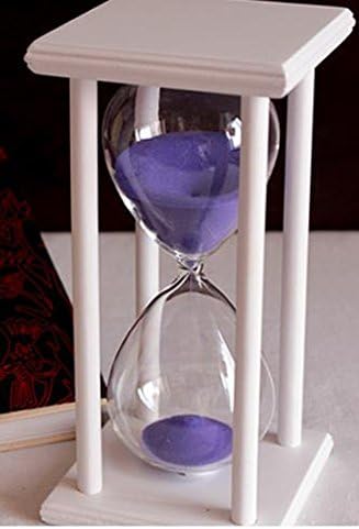 60 Minutes Hourglass Timer Creative Gifts Room Decor Hourglass (white frame purple sand)