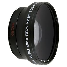 Merkury Innovations CL-52WB 52mm High Definition 0.45X Wide Angle Lens (Black)