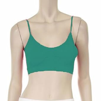 Teal Short Cami Style Spaghetti Strap Padded Bra