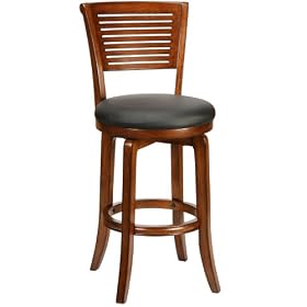 Hillsdale Kingstown 30-Inch Swivel Barstool-Completely KD, Brown Cherry Finish with Black... by Hillsdale Furniture