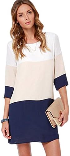 Women's Three-color Stitching Loose Dress