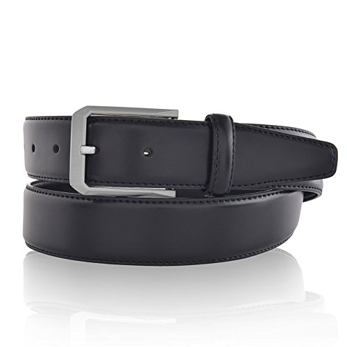 Men's Leather Dress Belt Classic Business Strap with Gift Box