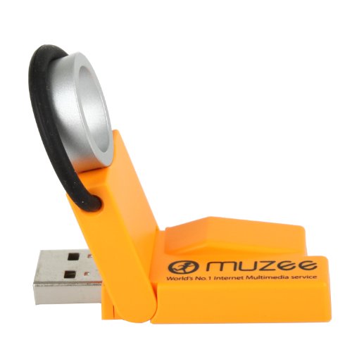 Muzee USB Internet Radio, TV and Games, Free Worldwide 20,000 Radio Stations, 5,000 Internet TV Stations and 10,000 Internet Games, Portable USB Drive, Orange