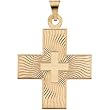 14K Yellow Gold Greek Cross Pendant - 27.50x25.00mm