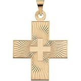 14K Yellow Gold Greek Cross Pendant - 27.50x25.00mm