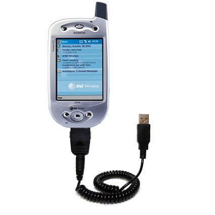 Coiled Power Hot Sync and Charge USB Data Cable w/ Tip Exchange for the T-Mobile PPC Edition - Gomadic Brand