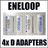 Sanyo Eneloop Spacer Pack: 4 Pack of D-size Adapters [Hassle Free Packaging]