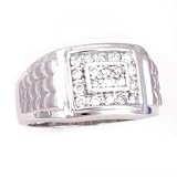 14K Men's White Gold .50 CTW Diamond Ring