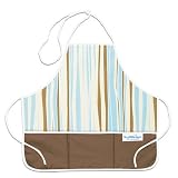 Bumkins Waterproof Toddler Apron - Blue/Chocolate Stripes