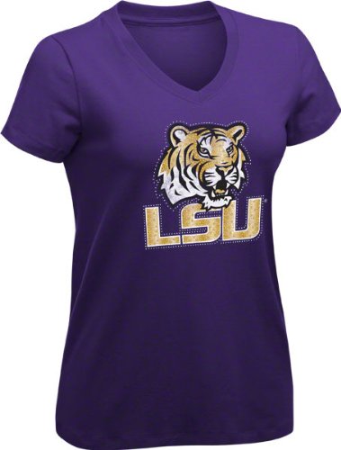 LSU Tigers Women's Purple Nikki Relaxed Fit V-Neck T-Shirt