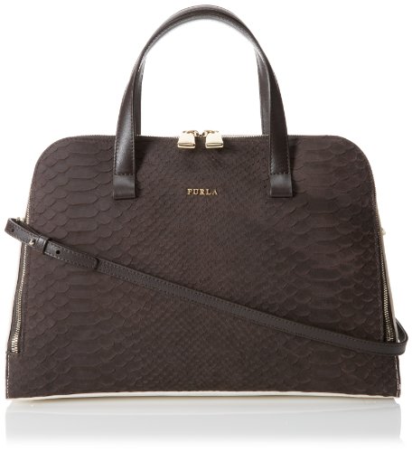 Furla Frida Medium Satchel with Pitone Leather Top Handle Handbag