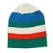 Aquarius Boys Colorful Knit Stripes Beanie Blue Green Stripe Stocking Cap Hat