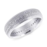 14K White Gold Textured Eternity Band Ring