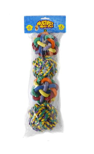 Multipet Nobbly Wobbly and Nuts for Knots Dog Toy, Assorted Color 4-Pack