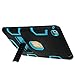 IPAD AIR 2 CASE, E LV iPad Air 2 Case Cover, Hybrid Dual Layer Armor Defender Protective Case Cover with 1 Black Stylus for iPad Air 2 - [BLACK/TURQUOISE]