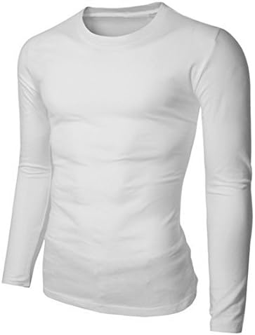 Men's Casual Cotton Long Sleeve Base Layer Soft Exercise Outdoor Top Shirt
