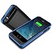 Maxboost Atomic S External Protective iPhone 5S Battery Case / iPhone 5 Battery Case with Built-in Kickstand - Matte Black / Blue (Apple MFI Certified, Fits All Versions of iPhone 5 / 5S - Lightning Connector Output, MicroUSB Input ) [100% Compatible with iPhone 5 / 5S on iOS 7.0+ , Strengthened MicroUSB Input Port, No Signal Reduction]