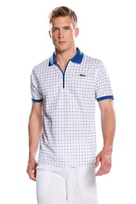 Short Sleeve Super Dry Printed Check Zip Placket Sport Polo