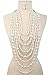 Audrey Multi-Strand Simulated Pearl Statement Necklace and Earrings Set