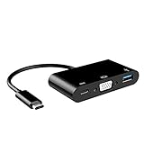 Patech 3-In-1 USB 3.1 Type-C to VGAアダプター USB 3.1 Type-C to USB3.0ハブ Type Cオス to Type Cメス Apple New Macbook 12 Inch/Google new Chromebook Pixelなど対応
