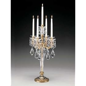 Schonbek 71064-22 Heirloom Gold / Handcut La Scala Renaissance Five Light Up Lighting Wax Candle Tab
