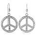 Sterling Silver 0.25 Carat Diamond Peace Sign Drop title=