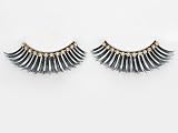 Rhinestone False Eyelashes Long Black Includes Adhesive