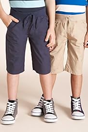 2 Pack Pure Cotton Ribbed Waistband Shorts