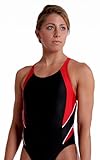 blueseventy Women's Eclipse Swimsuit (Black/Red/White, 30)